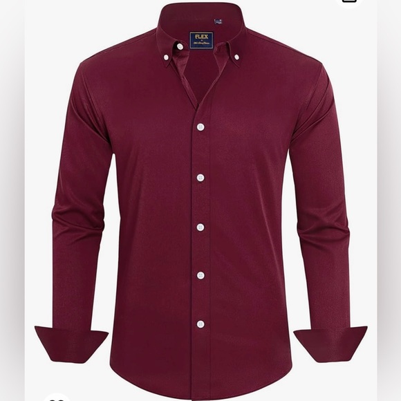 J. Ver Other - NWT Men’s Dress Shirt Long-sleeve J. Ver FLEX Maroon Burgundy New With Tags